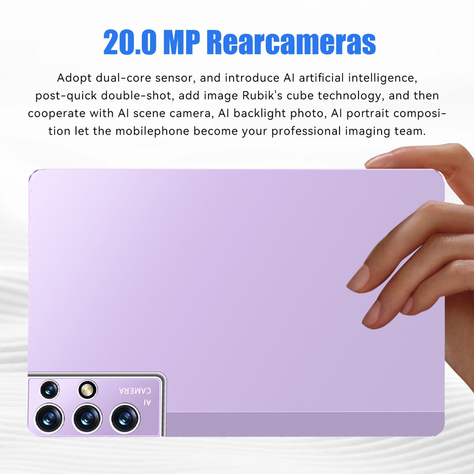 Tablets for Adults, Hwkond All-new Tablets 2+16G Ultra-thin HD Display 2.4G/5G WiFi 256G Of Memory Android Tablet Learning Game Video Office Tablet Supports SIM Communication,Purple