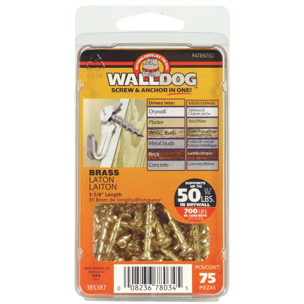 Hillman Fastener Corp 11/4 Brass Php Walldog 385387