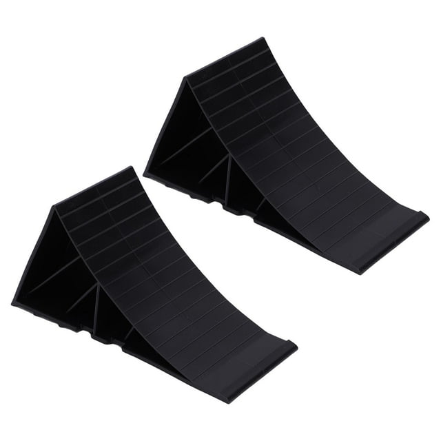 Heavy Duty Black Wheel Chock, Anti Slip All Weather Performance Wheel Stopper 2PCS for Car Travel Trailers RV Truck ATV