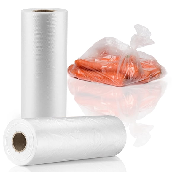 PAPRMA 12� x 20� Plastic Produce Bags 2 Rolls, Clear Food Storage Bags 350pcs on a Roll, Clear Produce Bags for F