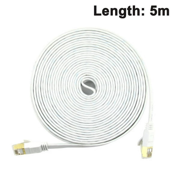 5m White Cat 7 Ethernet Cable 10gbit / S 600mhz Lan Cable Flat Network Cable Hubs & Switches
