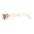 thumbnail image 3 of Elegantly Minimal Triangular Lens Narrow Rectangle Plastic Sunglasses Beige Brown, 3 of 4