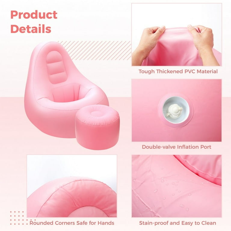 Bbl Inflatable Sofa, Lounge Sofa with Ottoman for After Brazilian Butt Lift Surgery Recovery/Fast Lipo Surgery, Blow Up Air Chair with Hole Modern