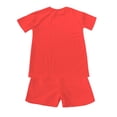 thumbnail image 4 of GILIGEGE 2 Piece Sets for Women Women's Solid Textured Pocket Shorts Set Casual Short Sleeve Shirts Shorts Two Piece Matching Set Summer Lounge Sets Red Xxl, 4 of 4