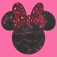 thumbnail image 2 of Girl's Mickey & Friends Minnie Mouse Distressed Red Leopard Bow Graphic Cropped T-Shirt Light Pink X Small, 2 of 3