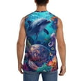 thumbnail image 4 of Fotbe Underwater Turtle Dolphin Octopus Men's Camiseta sin Mangas Estampada para Hombres, Playera Casual para Gimnasio, Entrenamiento, Playa-Small, 4 of 7