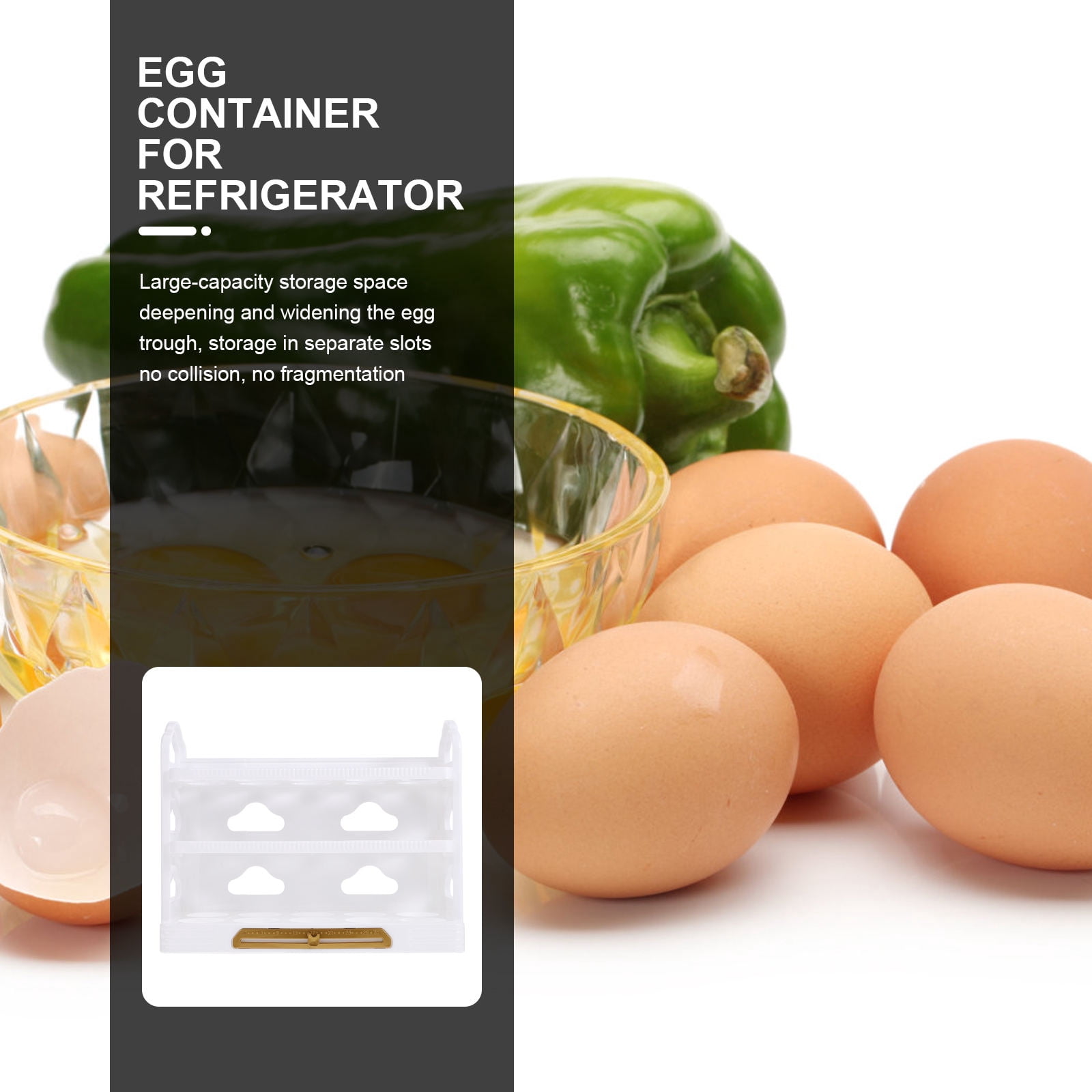 HOMEMAXS Egg Holder for Refrigerator 1 Set Flipped Container Multi Layer Household Egg Rack Box