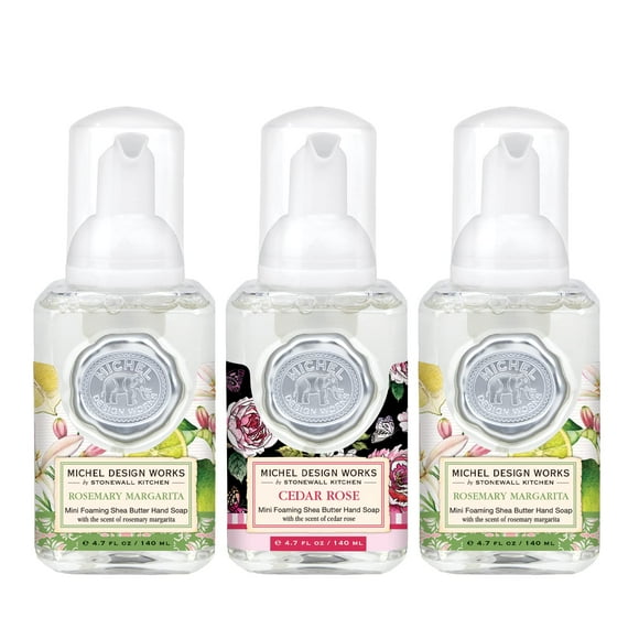 Michel Design Works Mini Savon Moussant Ensemble de 3 (2 Romarin Margarita, 1 Cèdre Rose)