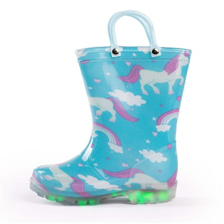 

NORTY Toddler Girls Light-Up PVC Female Unicorn Rain Boots 7 Toddler