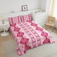 thumbnail image 4 of Erosebridal Pink Aztec Bedding Sets King with Comforter, Mandala Hippie Duvet Insert, Geometric Decor, Reversible 3-Piece, 4 of 7