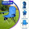 thumbnail image 3 of CozyBox 4 Pack Premium Portable Folding Chairs with Can Cooler and Storage Pocket -[Blue 4 Pack], 3 of 7