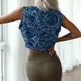 thumbnail image 4 of Pompotops Mode Femmes Courte O-Cou Mode Imprimé Gilet Sans Manches Extérieure Nombril Bas Blouse, 4 of 5