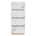 thumbnail image 5 of BarberPub Night Stands with Drawers for Bedroom, 4 Chest of Drawers Storage Cabinet Organizer for Living Room Barber Salon, Marble Pattened, White, 5 of 10