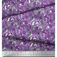 thumbnail image 3 of Soimoi Purple Cotton Duck Fabric Floral,Leopard & Wild Animal Skin Decor Fabric Printed BTY 42 Inch Wide, 3 of 3