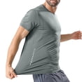 thumbnail image 3 of Yaoyar Men's Short Sleeve Workout Shirts Dry Fit Lightweight Athletic T-Shirts Running Gym Summer Sun Shirt, 3 of 8
