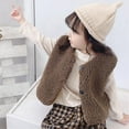 thumbnail image 5 of GYRATEDREAM Girls' Sherpa Fleece Vests Fuzzy Sleeveless Jacket Button Fall Winter Outwear for 1-6 Years, 5 of 9