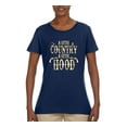 thumbnail image 2 of Wild Bobby, A Little Country, A Little Hood, Pop Culture, Women Graphic Tee, Navy, Small, 2 of 4