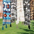 thumbnail image 7 of Flannel Boho Blanket for Couch, Country Western Aztec Printed Throw with Tassel, Soft Cozy Bohemian Blanket for Home Decor (Black and White, 50x60inches), 7 of 7