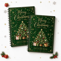Christmas Gift Card Book, 2 Pack Spiral Bound Holder with Christmas ...