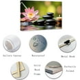 thumbnail image 5 of ZHONGYUTONG Zen Wall Art Pink Lotus Stones Candle on Water Canvas Prints Spiritual Picture Bathroom Relaxing Artwork for Office Yoga Spa Room Framed (16.00" x 24.00"), 5 of 6