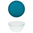 thumbnail image 2 of Pyrex (1) 7402 6-Cup/1.5L Sculpted Glass Mixing Bowl and (1) 7402-PC 6/7-Cup Adriatic Blue Lid, 2 of 2
