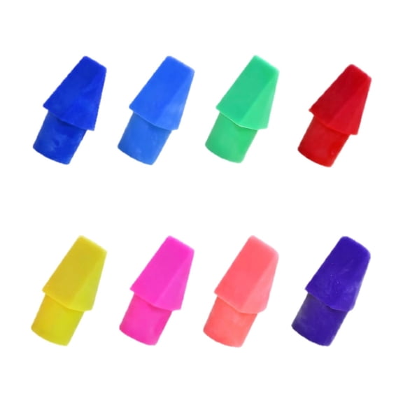 20Pcs Pencil Top Erasers, Latex-Free No-Smudge | Cap Pencil Erasers for Precise Erasing Students Teachers Studying Supplies Vibrant Colors