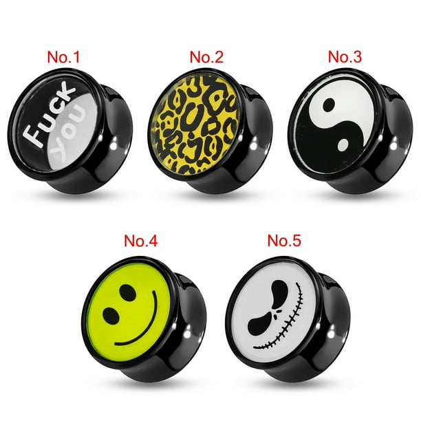 12mm Transparent Word Black Acrylic Gauge Ear Plug Word Double Flared Ear Plugs Acrylic Gauges Ear Stretcher Sold By Piece Walmart Com