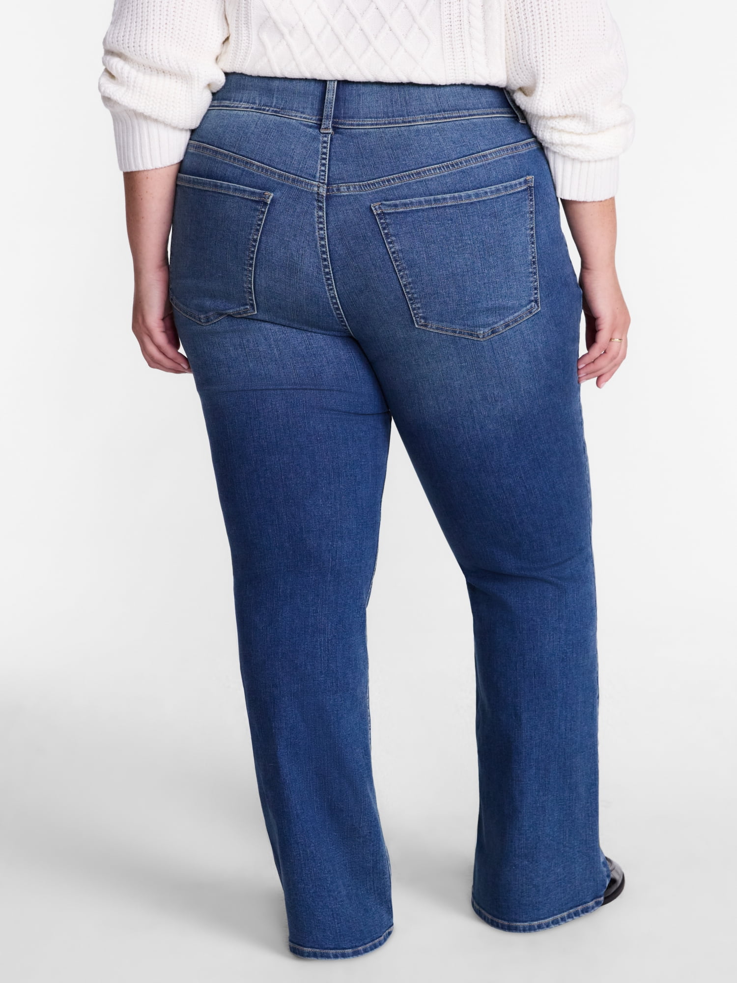 Terra and Sky Women's Plus High Rise Bootcut Jeggings, Sizes 0X-4X