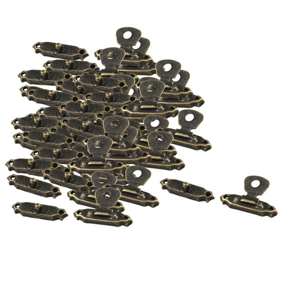 Uxcell Wood Jewelry Vintage Box Latch Case Hasp Pad Lock Hook Hinge Bronze Tone 24 Sets