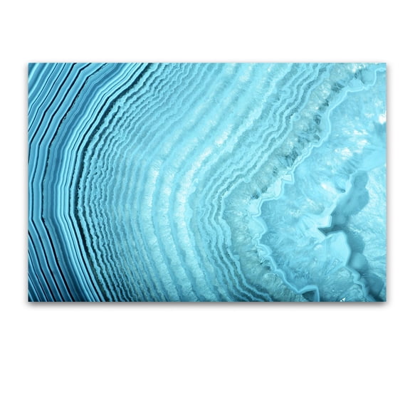 Startonight Tempered Acrylic Glass Wall Art - Abstract Theme Section in Blue Agate Artwork 24" x 36"