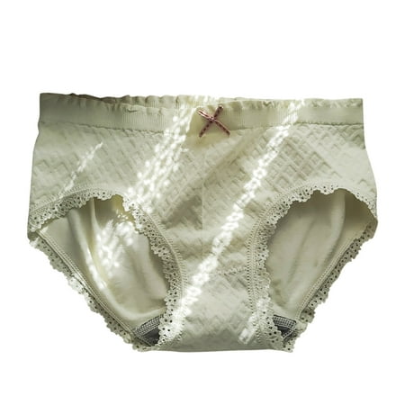 

KaLI_store Underwear Women Cotton High Waisted Soft Womens Underwear Breathable Panties Green One Size