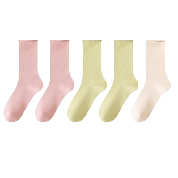 Yoga Socks for Women Mid-Calf Solid Color Comfortable Warm Breathable Multicolor