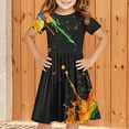 thumbnail image 2 of Hrsba Kids Summer Dress,Casual Dress for Girls,Toddler Kids Girls Cute Solid Color Print Short Sleeve Stretchy Dress A Line Dress, 2 of 5