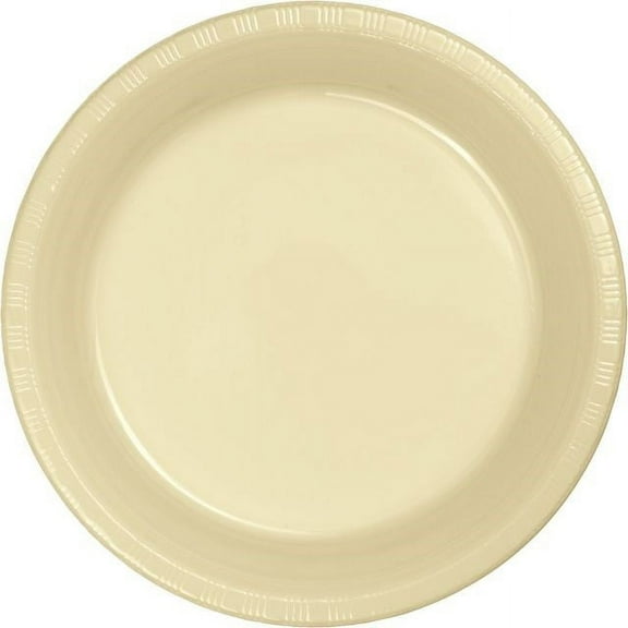 Touch of Color Plastic Lunch Plate, 7", Ivory, 20 Ct