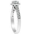 thumbnail image 3 of Pompeii 1ct Cushion Halo Round Cut Diamond Engagement Ring 14K White Gold (H/I,I1-I2), 3 of 4