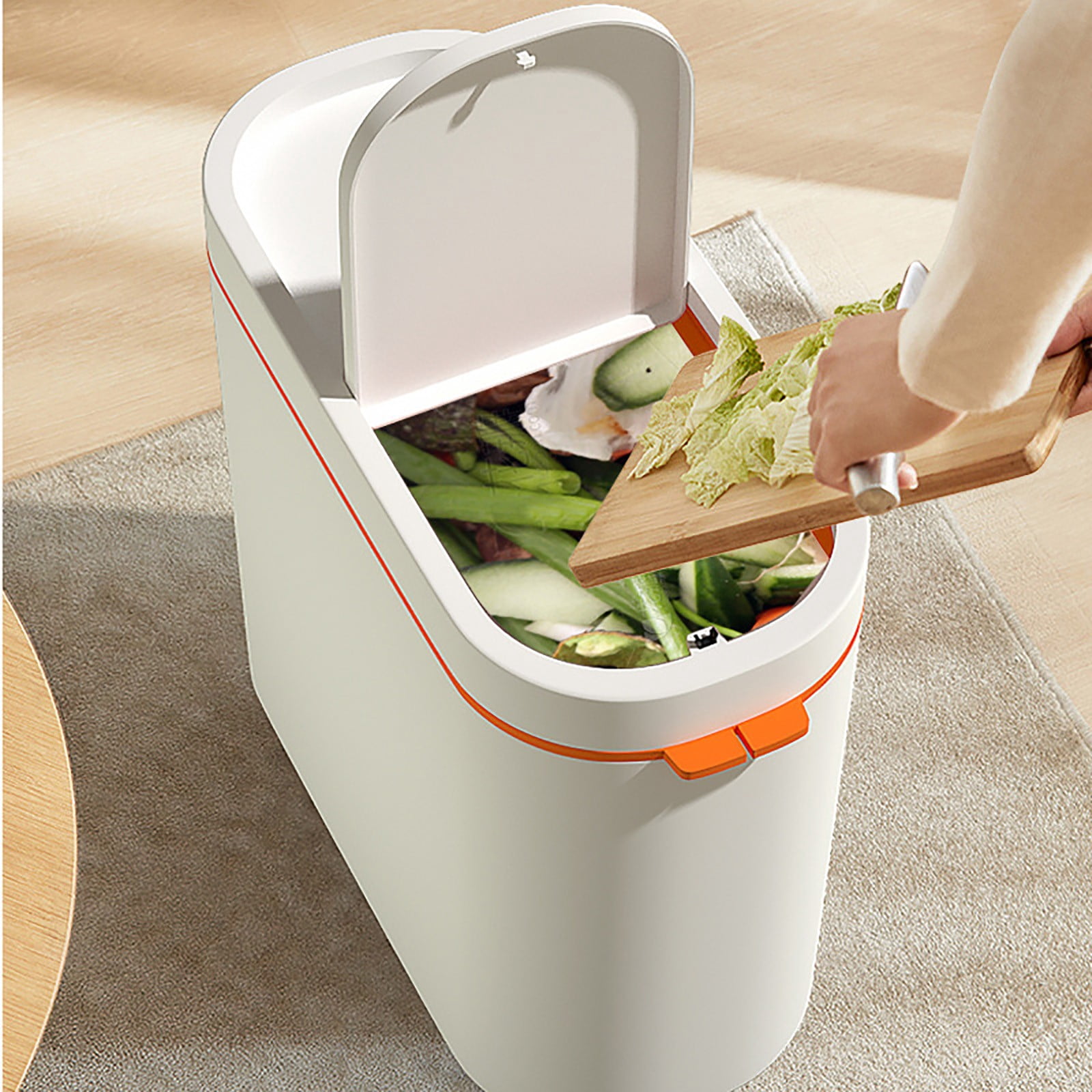 XSCPXTT Smart Automatic Touchless Motion Sensor Trash Can for Bathroom, Small Slim Garbage Bin with One-Touch Auto Bagging & Odor Sealing, Waterproof for Kitchen Office Bedroom