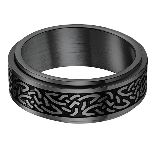 DESIGNICE Silicone Ring - 8mm Carved Breathable Comfortable Rubber Wedding Ring