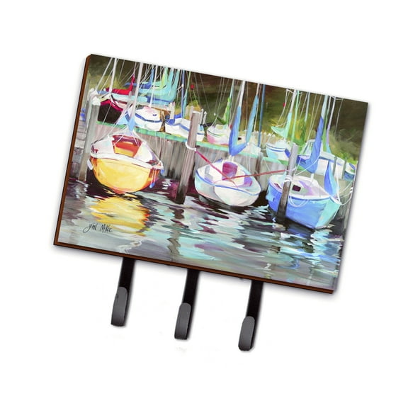 Carolines Treasures JMK1084TH68 Yellow boat Sailboat Leash or Key Holder Triple multicolor