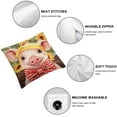 thumbnail image 4 of Nawypu Cute Pig Throw Pillow Covers Set of 2 Soft Sunflowers Pattern Pillow Cases Cushion Covers For Teens Decor Lovely Animal Decorative Throw Pillowcases Wood Grain Pink Cushion Cases, 4 of 6