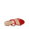 thumbnail image 4 of Sandalia DREAM PAIRS con Dos Tiras, Punta Abierta y Tacón Grueso Rojo, 4 of 6