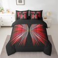 thumbnail image 2 of Erosebridal Abstract Butterfly Bed in a Bag Queen size, Geometry Lines Bed Set, Reversible 7pcs, 2 of 5