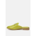 thumbnail image 4 of YASHTA Lime Green Patent Studded Flat Mules, 4 of 6