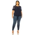 thumbnail image 4 of Women's Plus Size Classic Solid Top with Lace Accent - Casual and Elegant, 4 of 6