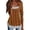 Coffee, variant on HCYSFG Womens Solid Color T Shirts Square Neck 3/4 Sleeve Layered Hem Button Detail Casual Tees Loose Fit Classic Everyday Fall Tops