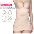 thumbnail image 4 of 3 in 1 Postpartum Belly Wrap for Women - Abdominal Support Girdle, C-Section Recovery & Post Pregnancy Belly Band with Breathable Compression, Skin Color,XL, 4 of 13
