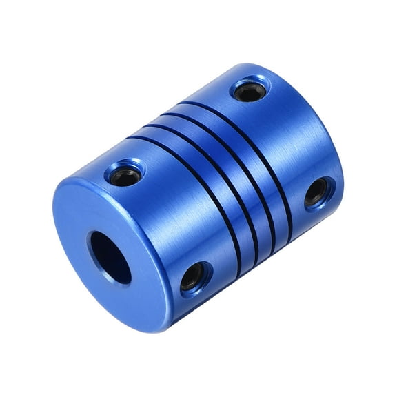 1Pcs 6.35mm to 6.35mm Aluminum Alloy Shaft Coupling L25xD19 Flexible Coupler with Screws for Motors,Blue