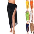 thumbnail image 5 of ALSLIAO Women Bikini Cover Up Swimwear Sheer Beach Wrap Skirt Sarong Pareo Dress Orange, 5 of 5