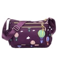 thumbnail image 1 of Qarigey Bolso de hombro para mujer, bandolera con cierre de cremallera de estilo informal para fiestas y viajes para niñas, bolsa para mujer, Bolsas de mensajero y de hombro Globo caliente morado, 1 of 6