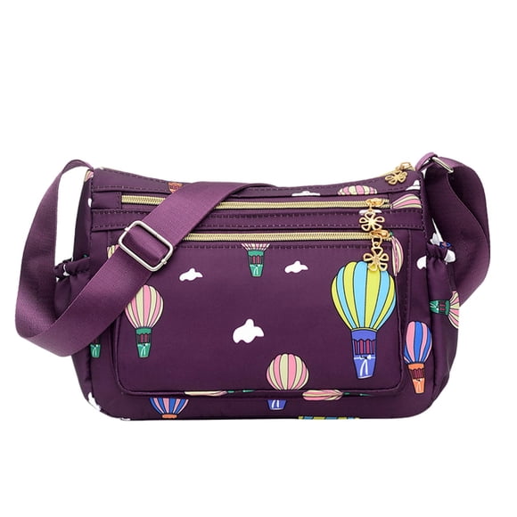 Qarigey Bolso de hombro para mujer, bandolera con cierre de cremallera de estilo informal para fiestas y viajes para niñas, bolsa para mujer, Bolsas de mensajero y de hombro Globo caliente morado