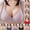 thumbnail image 4 of VERUGU Everyday Bras for Women Comfort Solid Wirefree OnePiece Bra Gathering Underwear Bras No Underwire Hot Pink S, 4 of 4